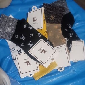 Stylish Men's Socks Set - Black, Yellow, Tan